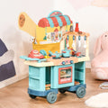 Qaba Kids Fast Food Shop Cart Pretend Toy Kitchen Supermarket Toy